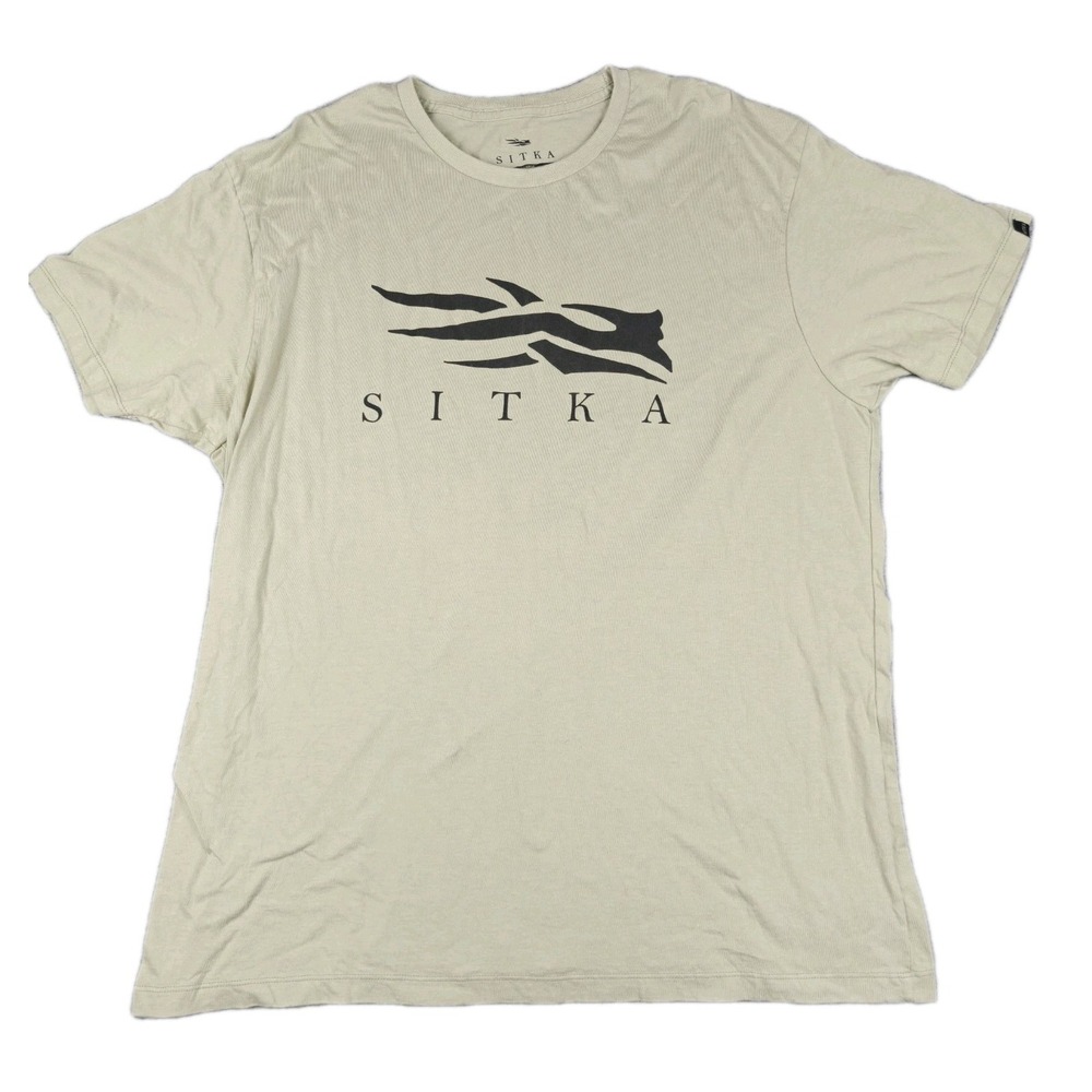 SITKA Gear Icon Tee Men's XL Tan Earth Short Sleeve Logo T Shirt Good Condition